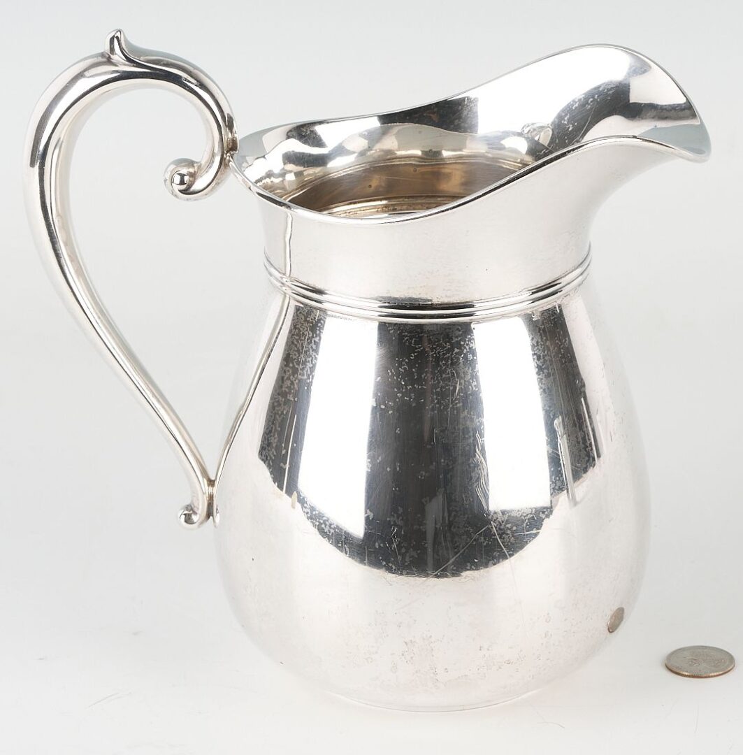 Lot 869: Baker Manchester Sterling Water Pitcher