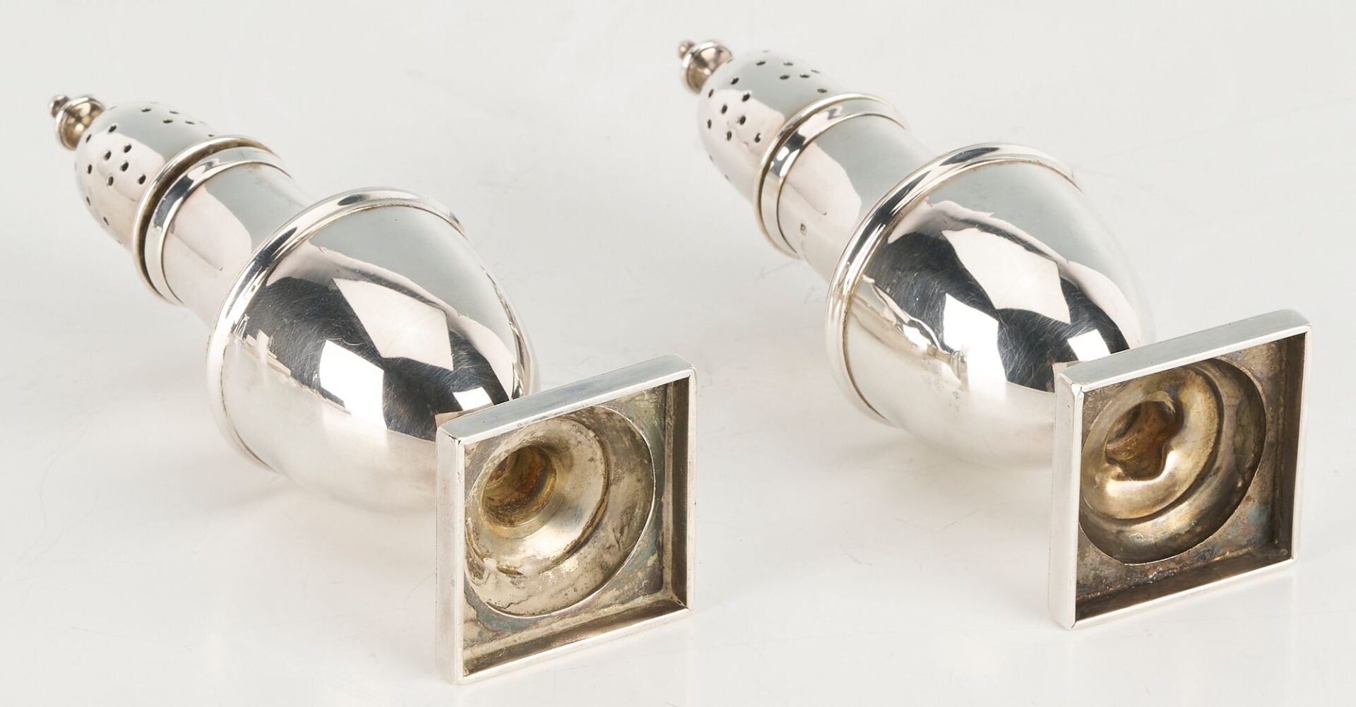 Lot 871: Assd. British Silver including Teapot, 2 creamers, cased Salt and Pepper