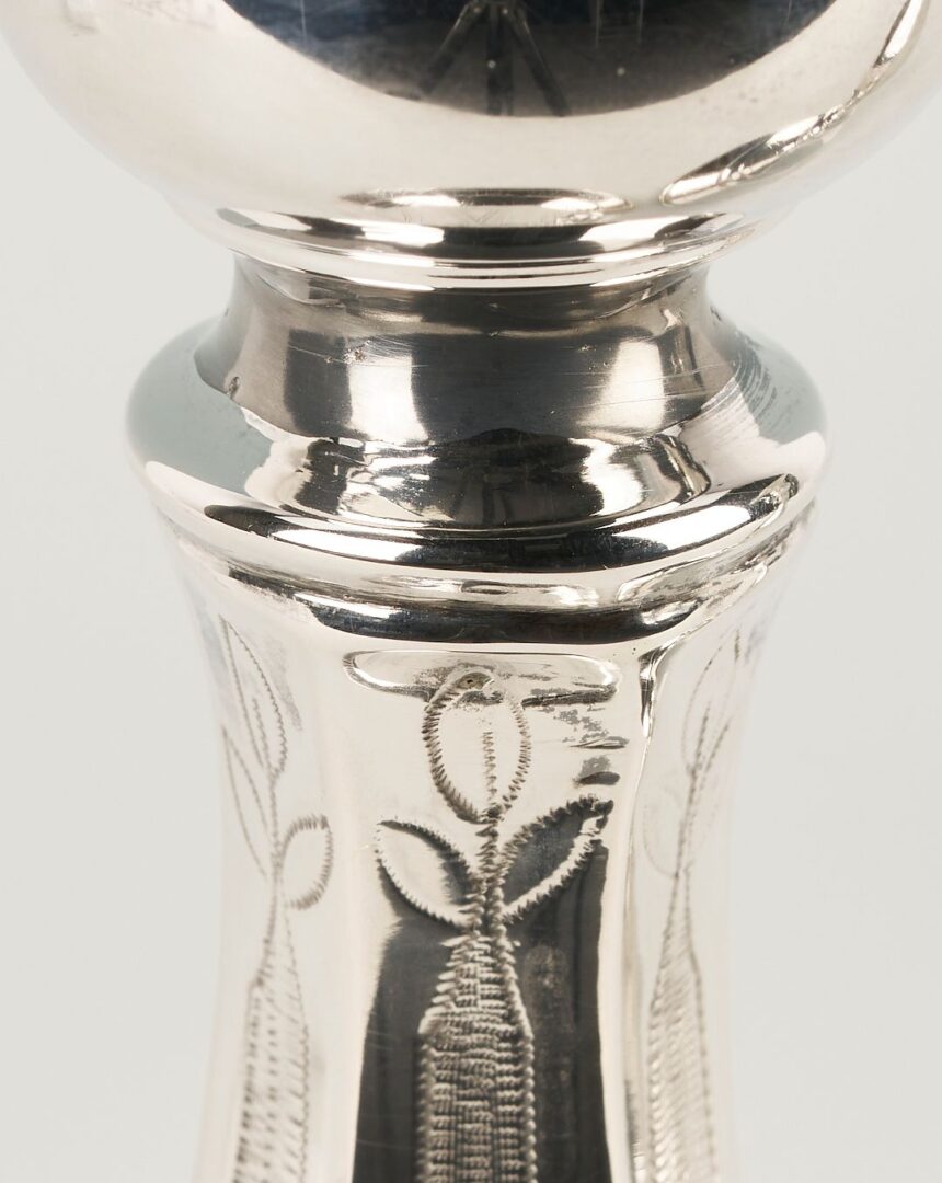 Lot 875: Pair of 19th c. Continental Silver Candlesticks