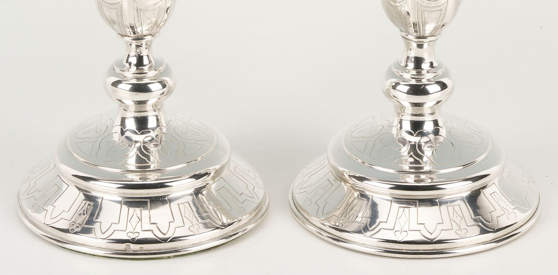 Lot 875: Pair of 19th c. Continental Silver Candlesticks