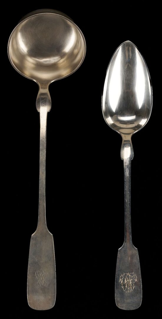 Lot 876: Continental Silver Soup Ladle and Serving Spoon
