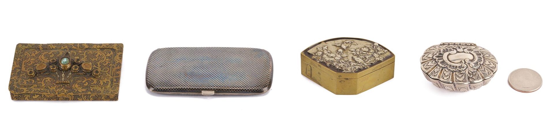 Lot 877: 4 Small Silver and Vertu Boxes incl. Japanese