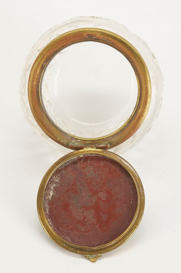 Lot 878: Geisha Cutglass Powder Box & Minature French Chest