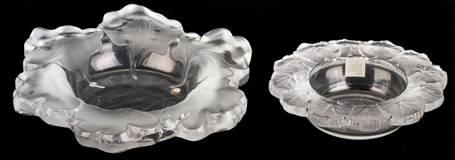Lot 879: 2 Lalique Low Bowls; Capucines & Honfleur