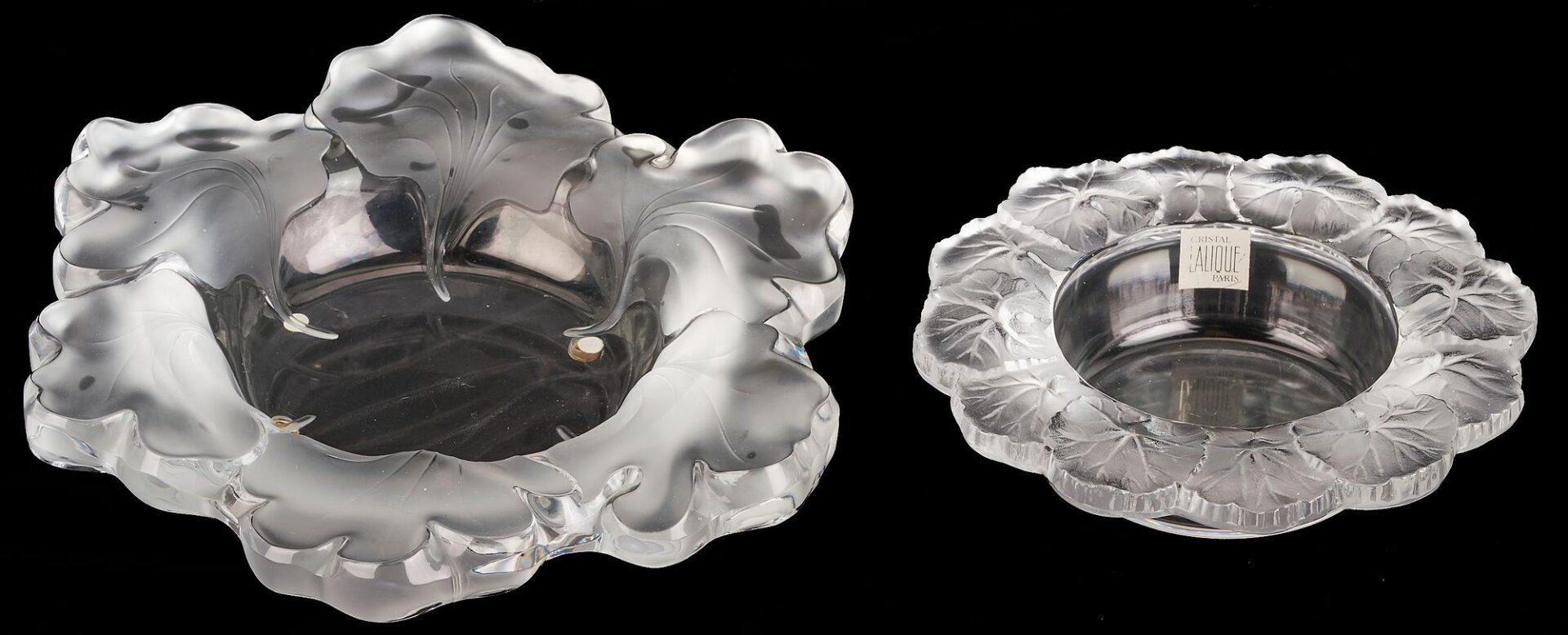 Lot 879: 2 Lalique Low Bowls; Capucines & Honfleur
