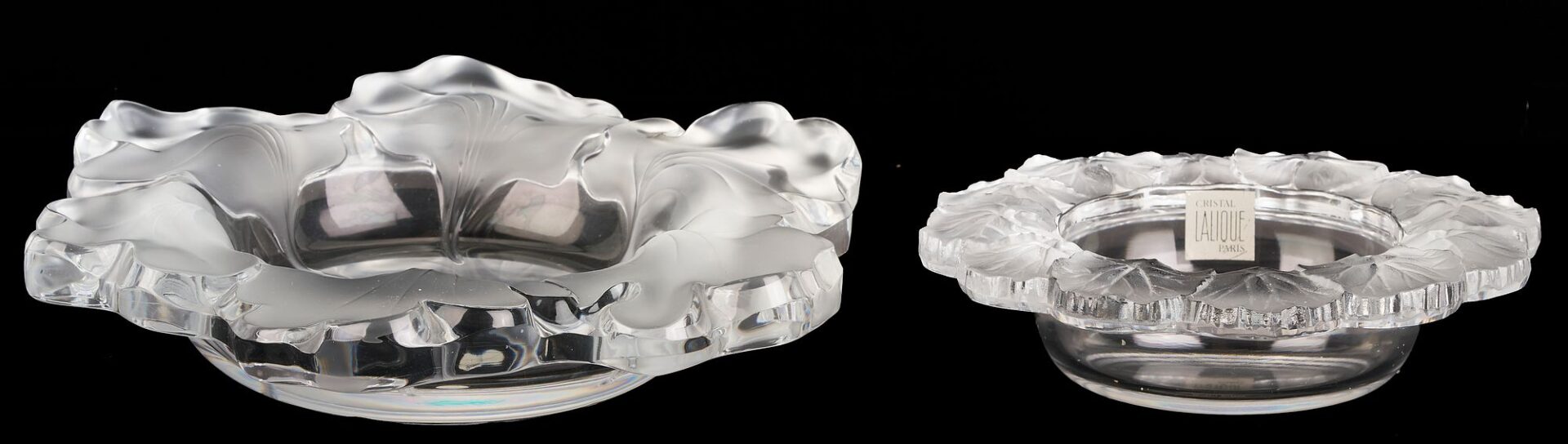 Lot 879: 2 Lalique Low Bowls; Capucines & Honfleur