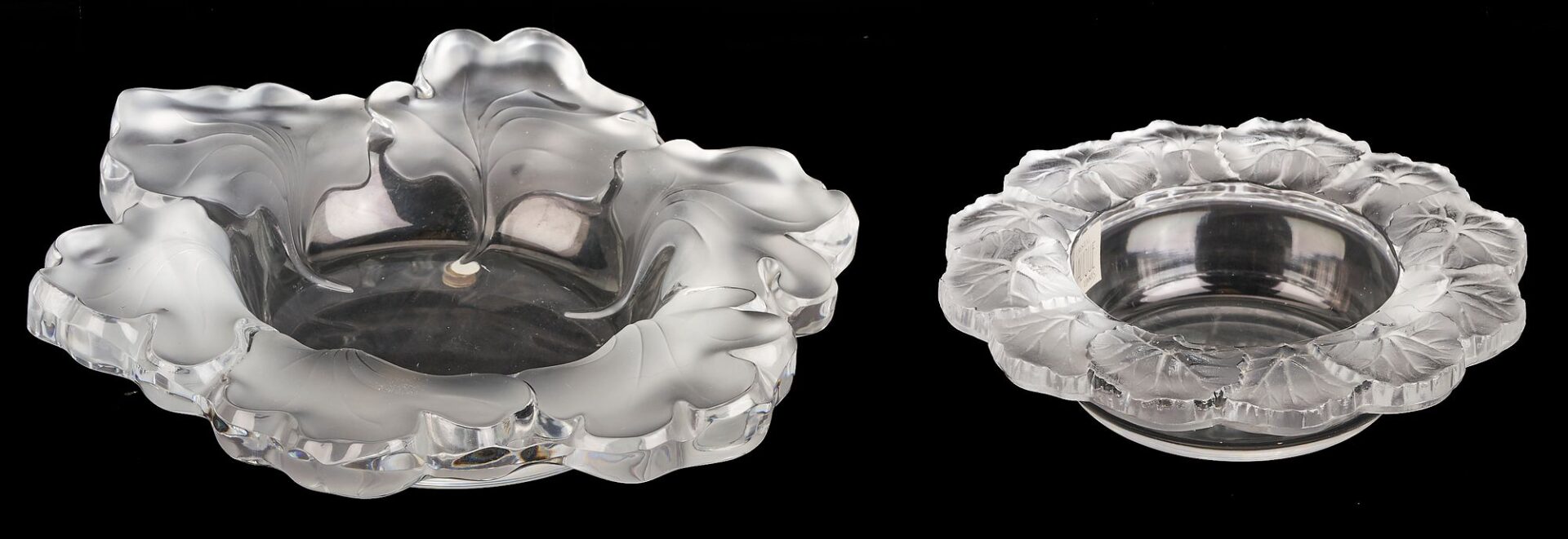 Lot 879: 2 Lalique Low Bowls; Capucines & Honfleur