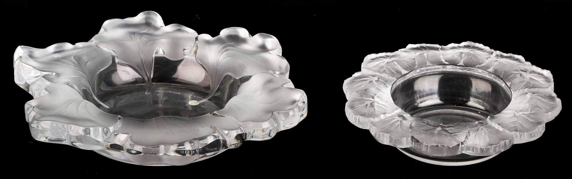 Lot 879: 2 Lalique Low Bowls; Capucines & Honfleur