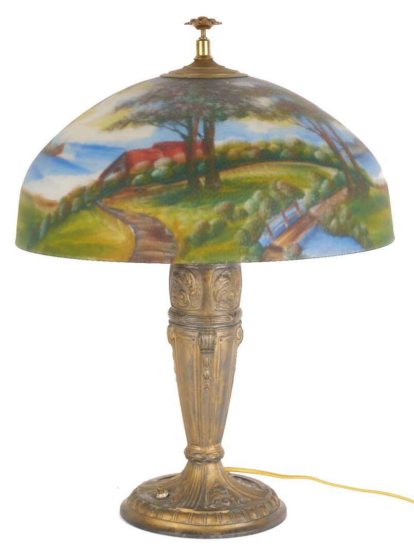 Lot 883: Table Lamp w/ Reverse Painted Shade