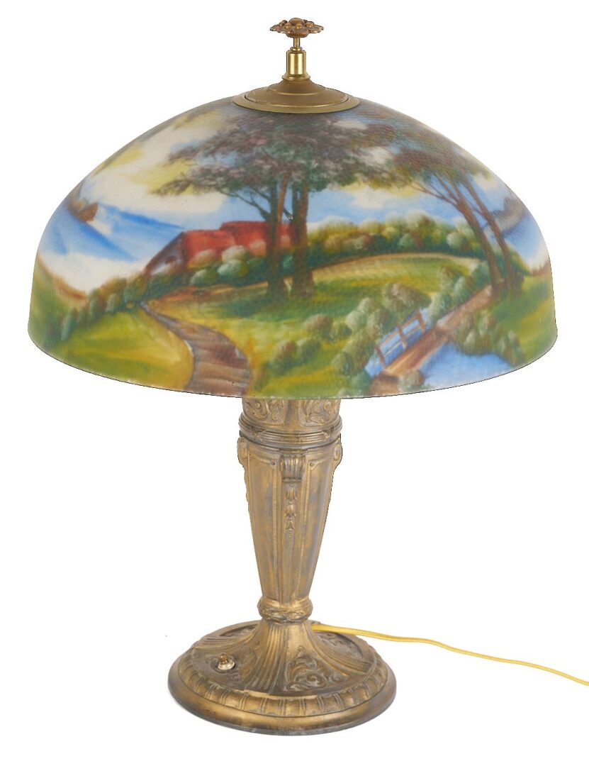 Lot 883: Table Lamp w/ Reverse Painted Shade