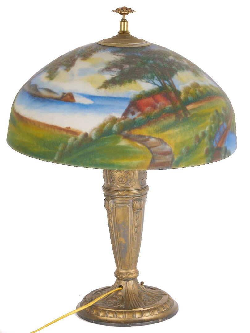 Lot 883: Table Lamp w/ Reverse Painted Shade