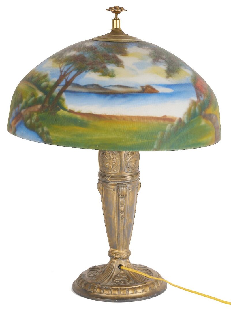 Lot 883: Table Lamp w/ Reverse Painted Shade