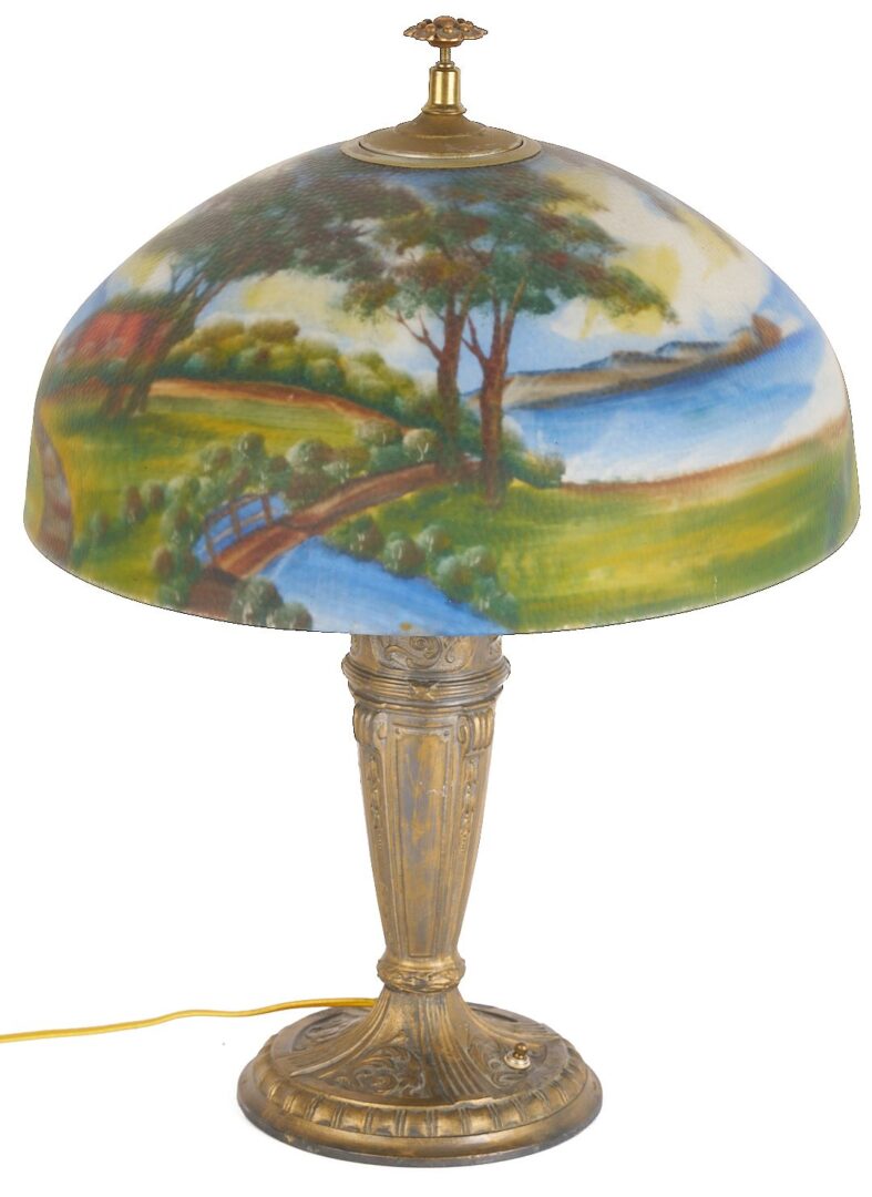 Lot 883: Table Lamp w/ Reverse Painted Shade