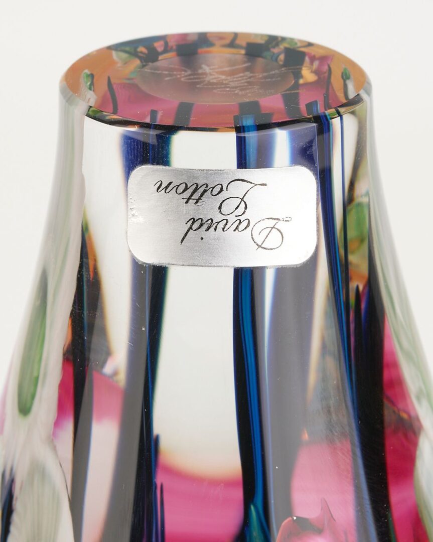 Lot 884: Lotton Art Glass Vase with Custom Stand