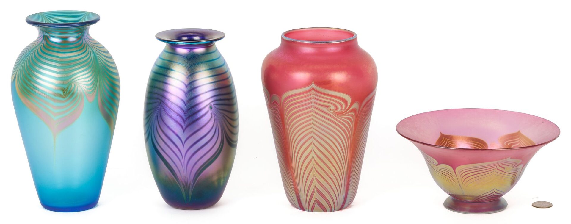 Lot 885: 4 Studio Art Glass Pieces