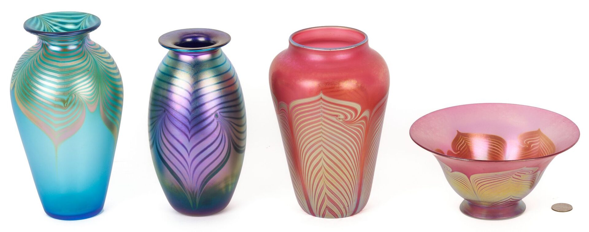 Lot 885: 4 Studio Art Glass Pieces