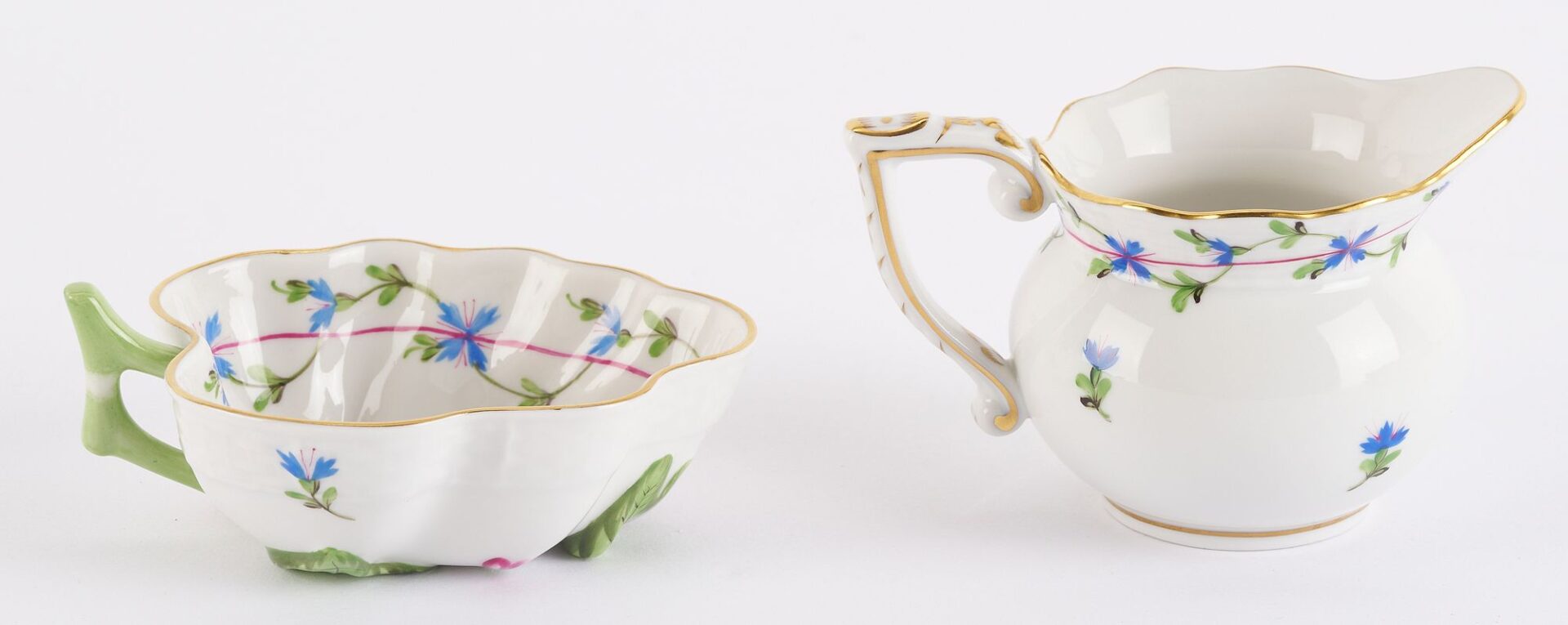 Lot 888: Herend Blue Garland Pattern Porcelain Tea Service, 8 pcs
