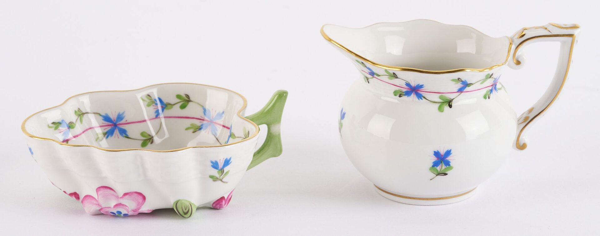 Lot 888: Herend Blue Garland Pattern Porcelain Tea Service, 8 pcs