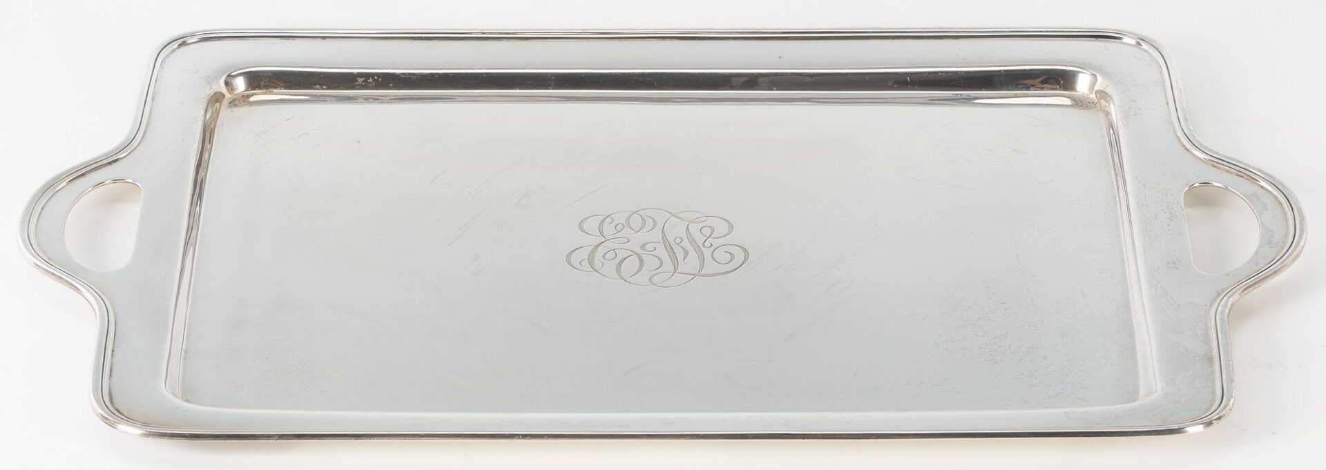 Lot 88: Large Handled Sterling Silver Tray – 18 1/2″ L