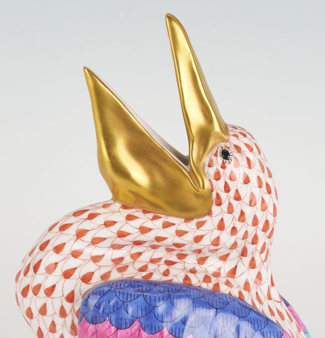 Lot 891: Large Herend Fishnet Porcelain Pelican