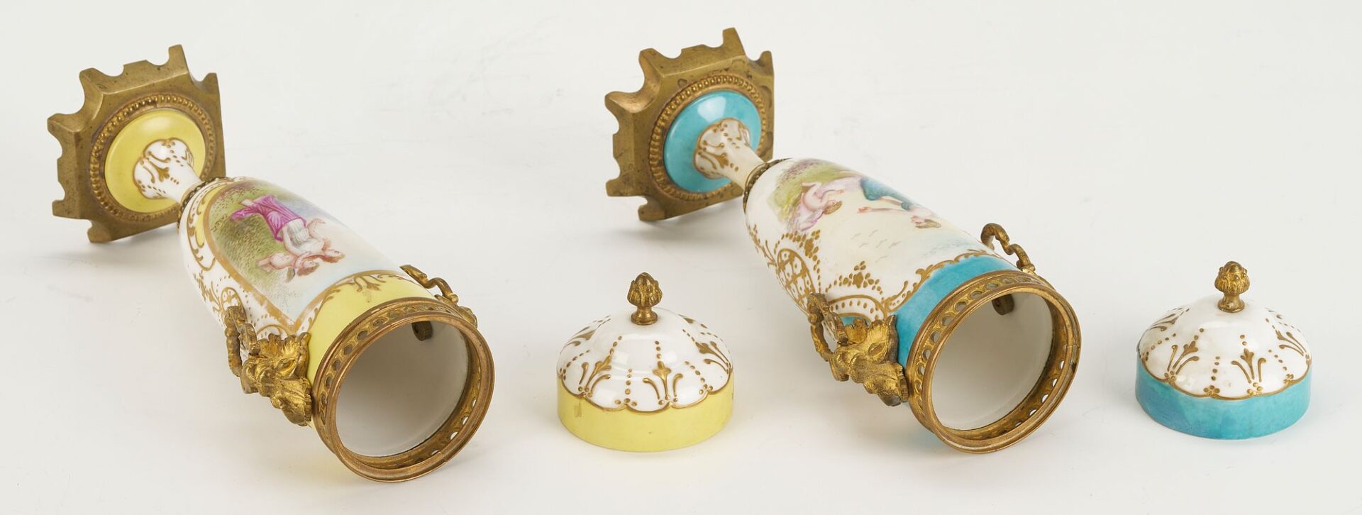 Lot 893: Three French Sevres Style Garniture Vases
