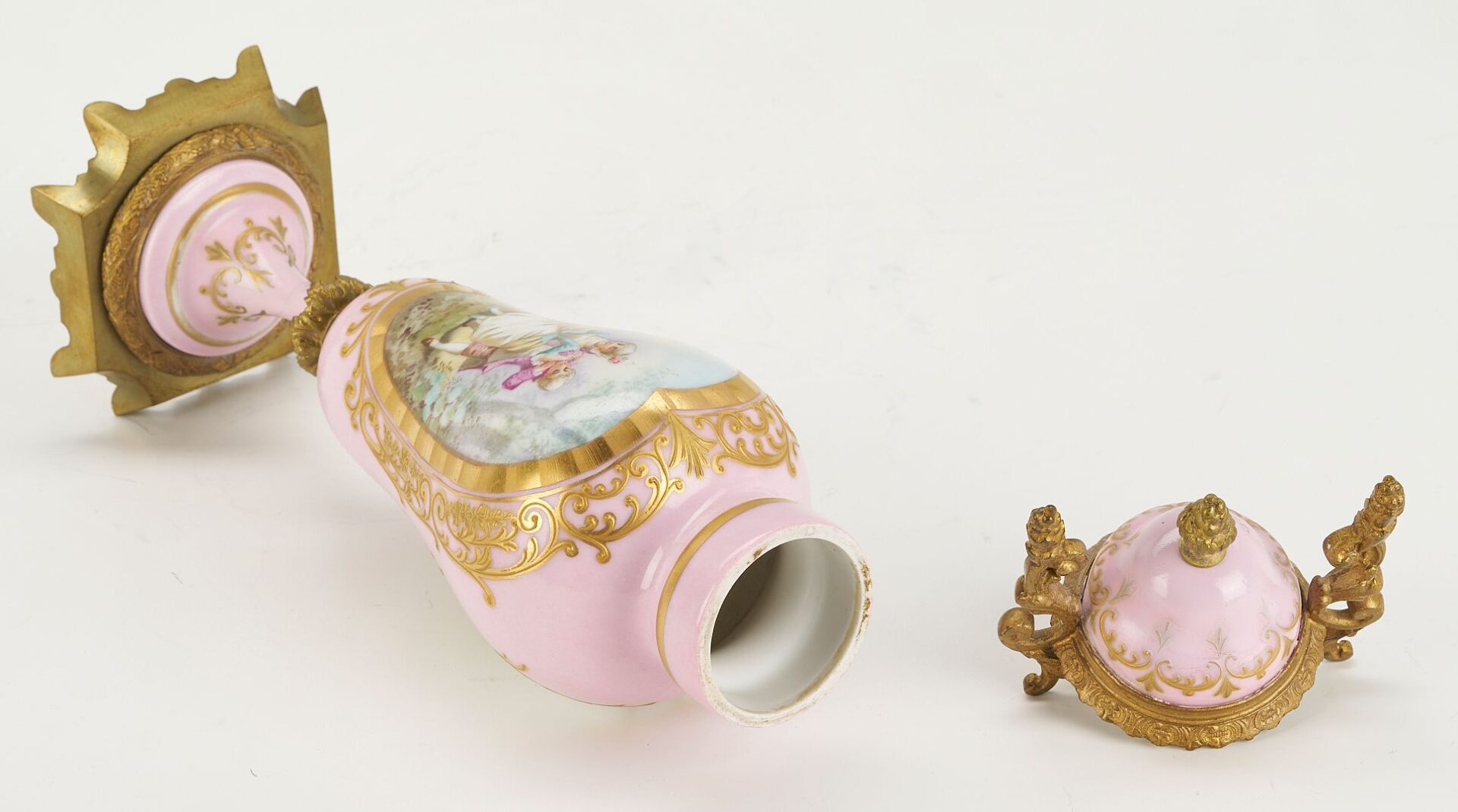 Lot 893: Three French Sevres Style Garniture Vases
