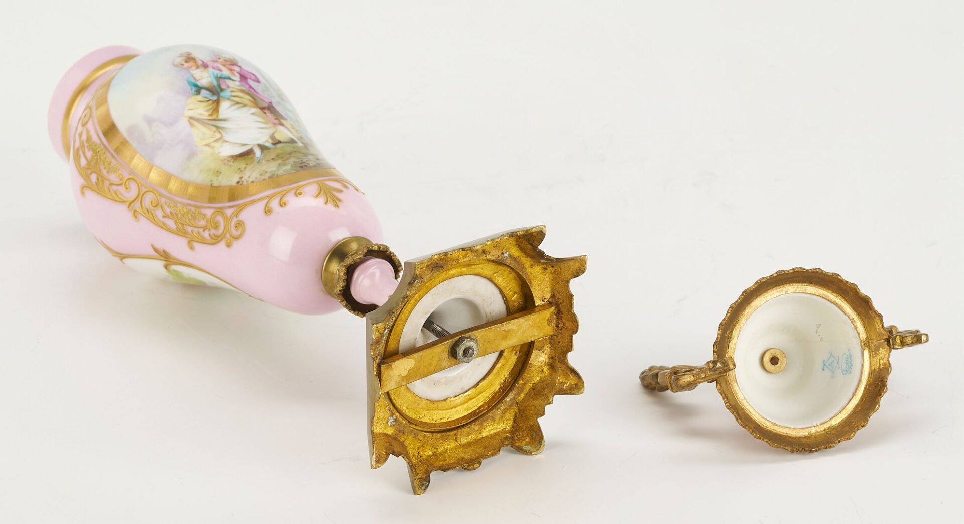 Lot 893: Three French Sevres Style Garniture Vases