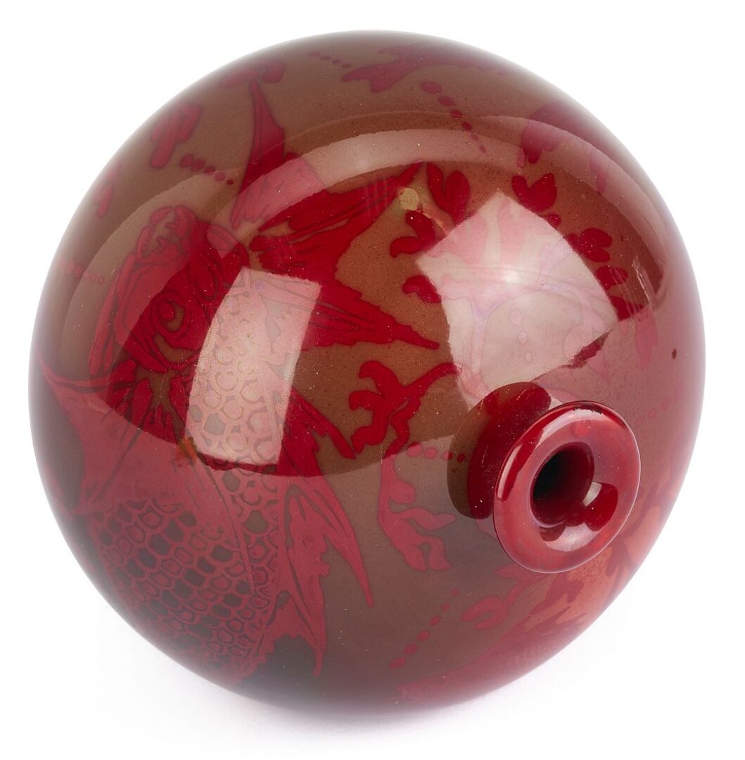 Lot 896: Bernard Moore Red Flambe Art Pottery Vase