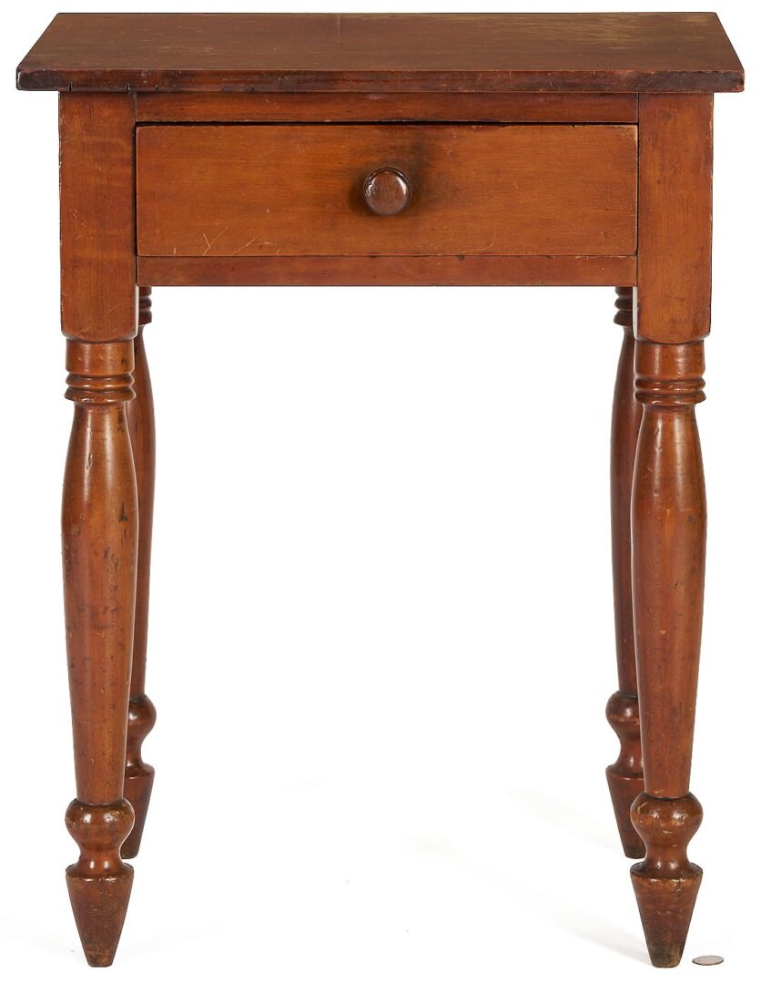 Lot 897: Tennessee Cherry One Drawer Table and Southern Cabriole Stand