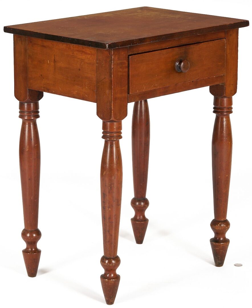 Lot 897: Tennessee Cherry One Drawer Table and Southern Cabriole Stand