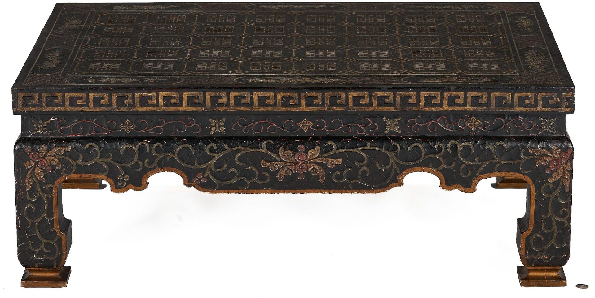 Lot 900: Baker Furniture Chinese Black Lacquer Low Table