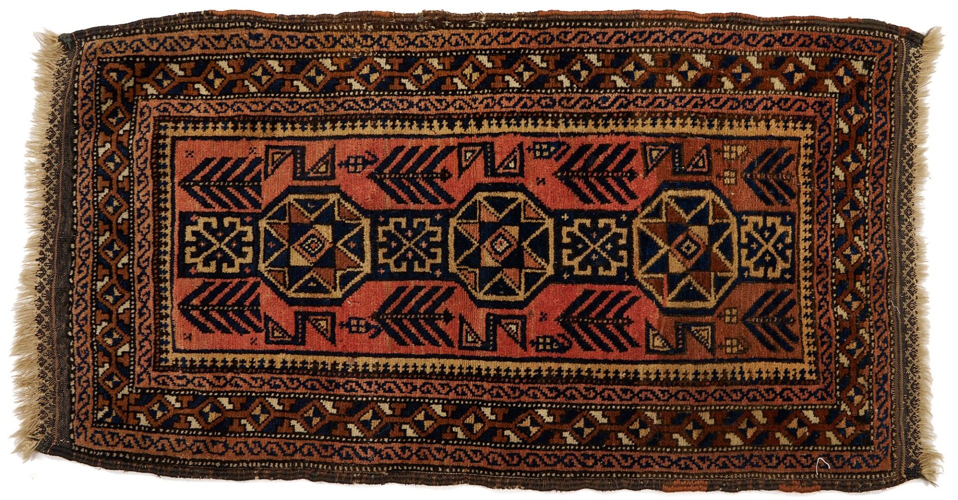 Lot 902: 2 Antique Turkmen Torbas & 2 Antique Baluch Balisht Pillows