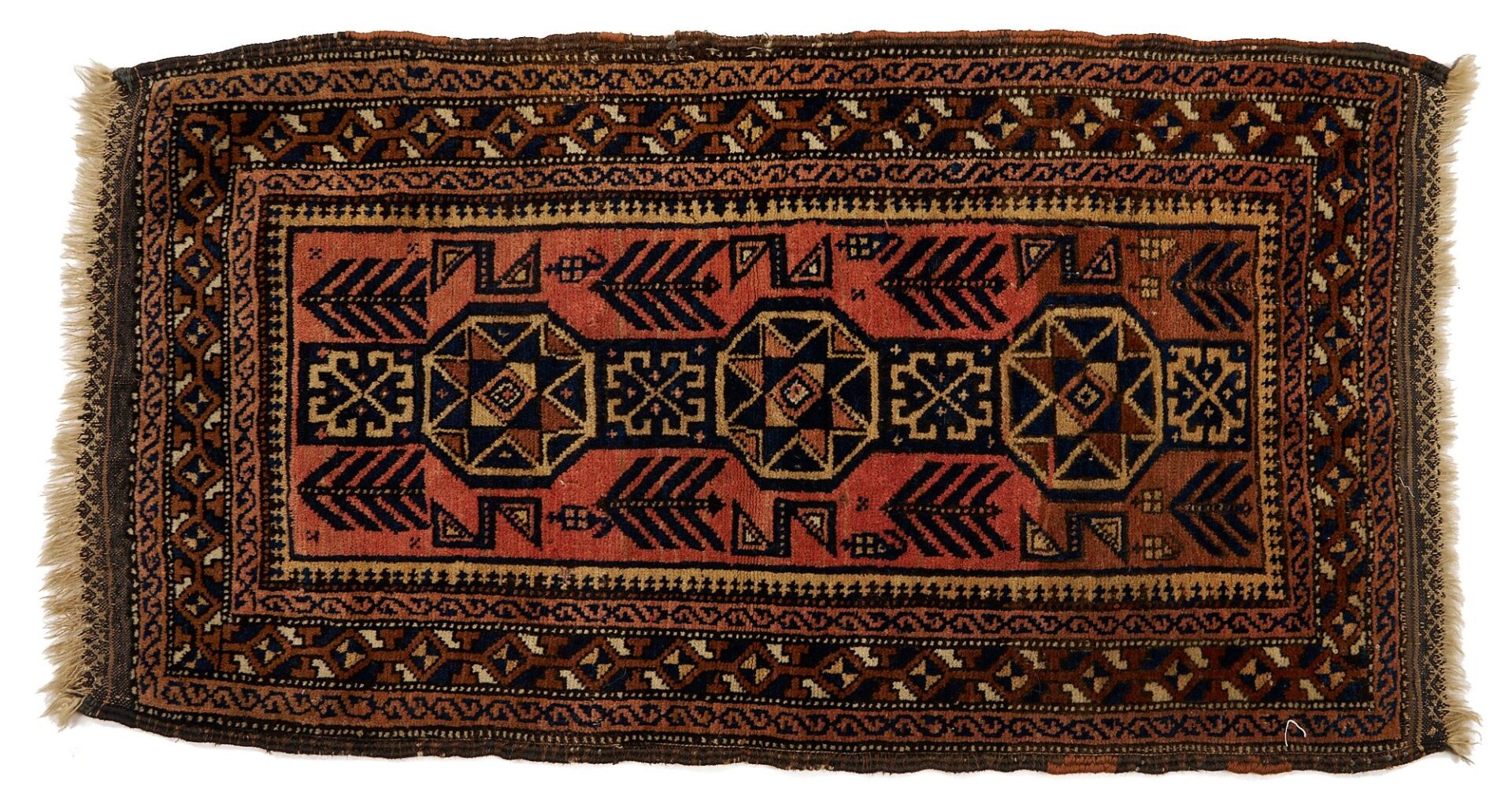 Lot 902: 2 Antique Turkmen Torbas & 2 Antique Baluch Balisht Pillows