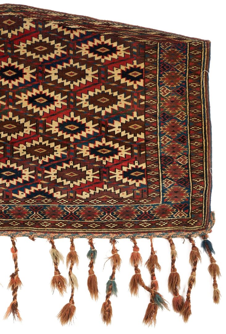 Lot 908: 2 Antique Yomud or Yomut Turkmen Weavings,  Asmalyk & Chuval
