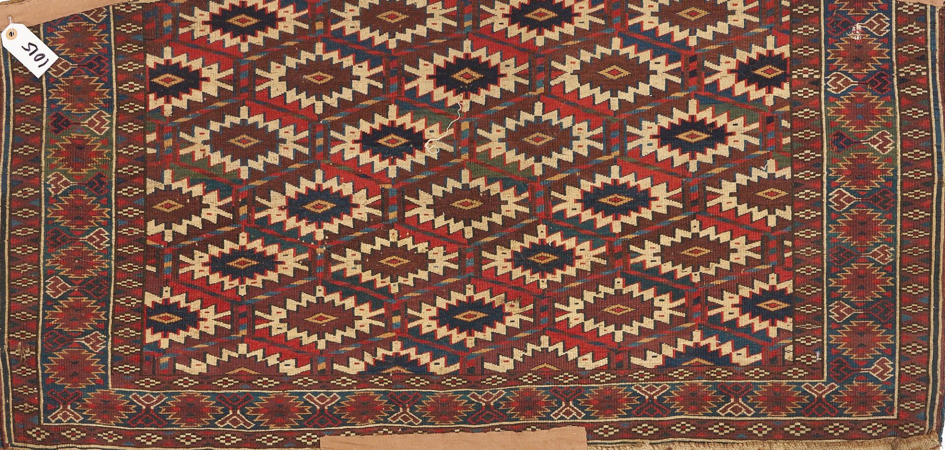 Lot 908: 2 Antique Yomud or Yomut Turkmen Weavings,  Asmalyk & Chuval