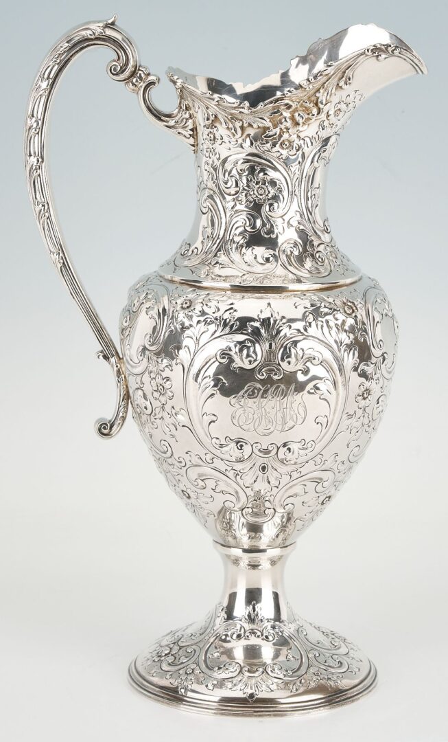 Lot 90: Large Howard & Company Sterling Repousse Pitcher