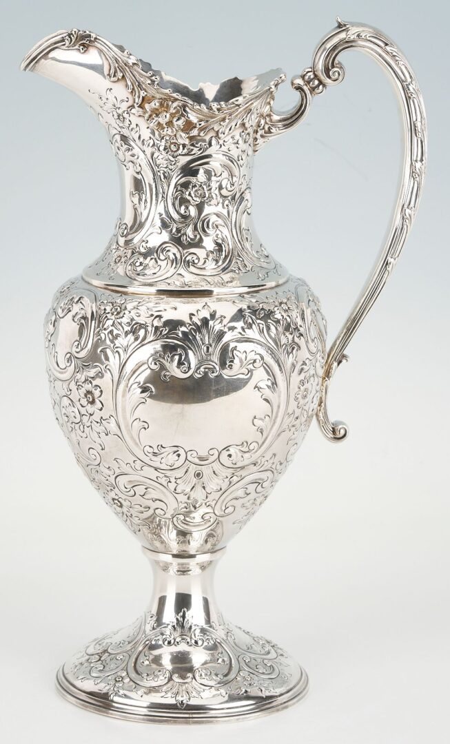 Lot 90: Large Howard & Company Sterling Repousse Pitcher