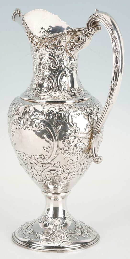 Lot 90: Large Howard & Company Sterling Repousse Pitcher