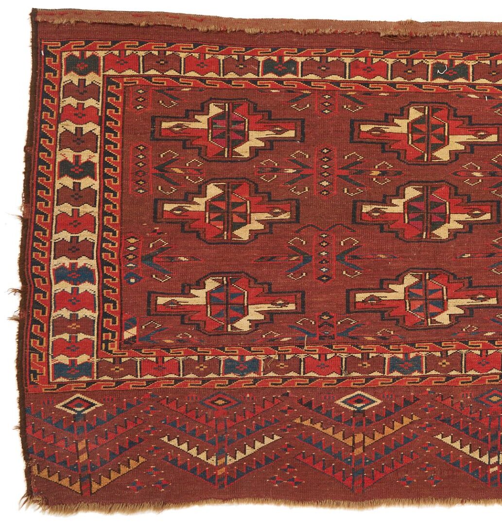 Lot 914: Antique Yomuch Chuval Rug, Bat Wing Border