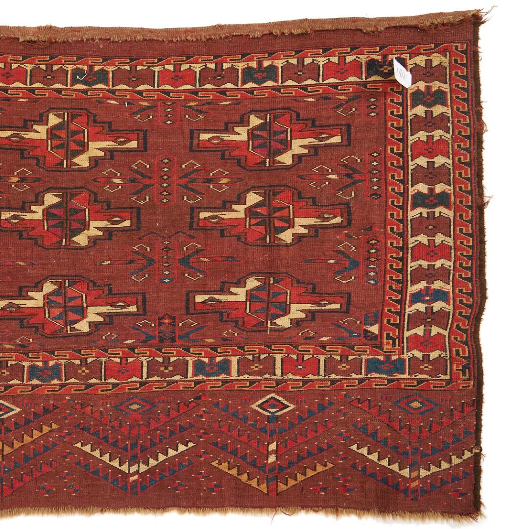 Lot 914: Antique Yomuch Chuval Rug, Bat Wing Border