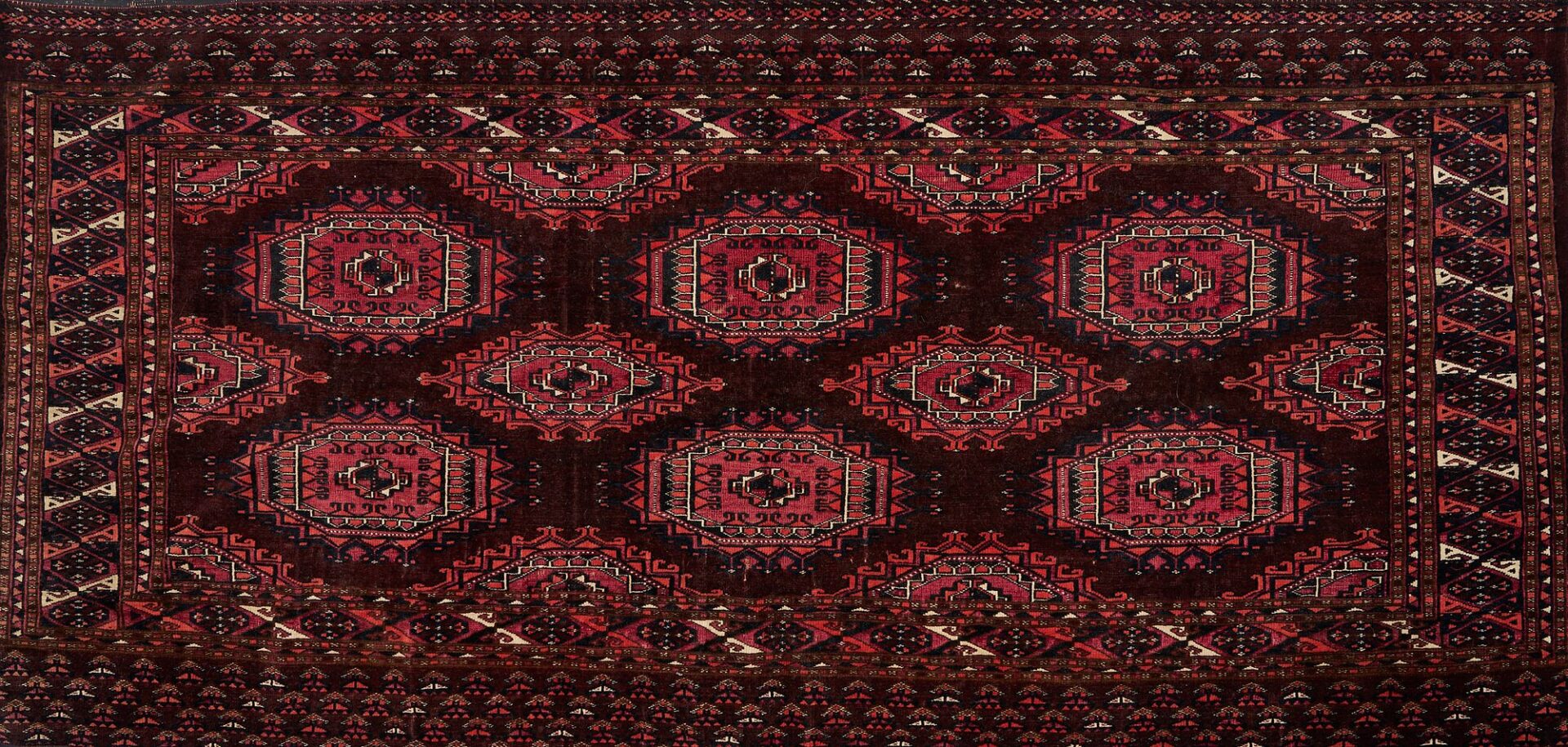 Lot 917: 2 Antique Turkmen Rugs, Saryk Kejebe & Chuval