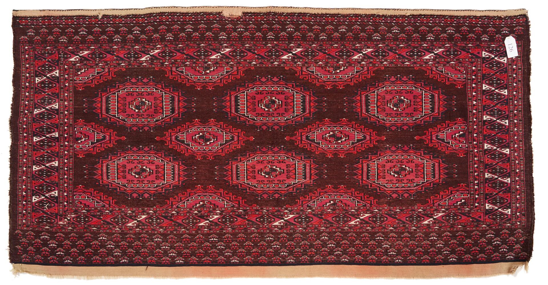 Lot 917: 2 Antique Turkmen Rugs, Saryk Kejebe & Chuval