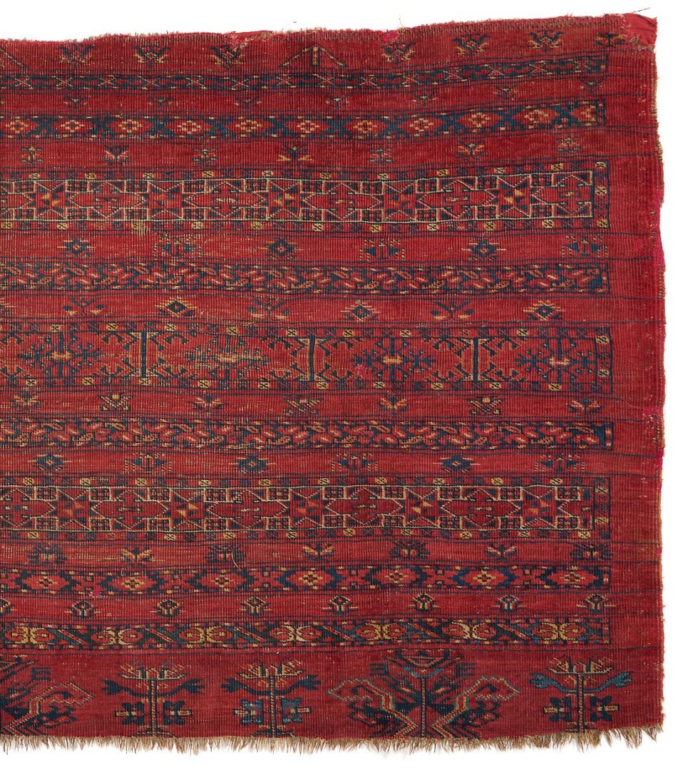 Lot 919: 3 Turkmen Rugs – Torba, Ensari & Tekke Ak-Chuval