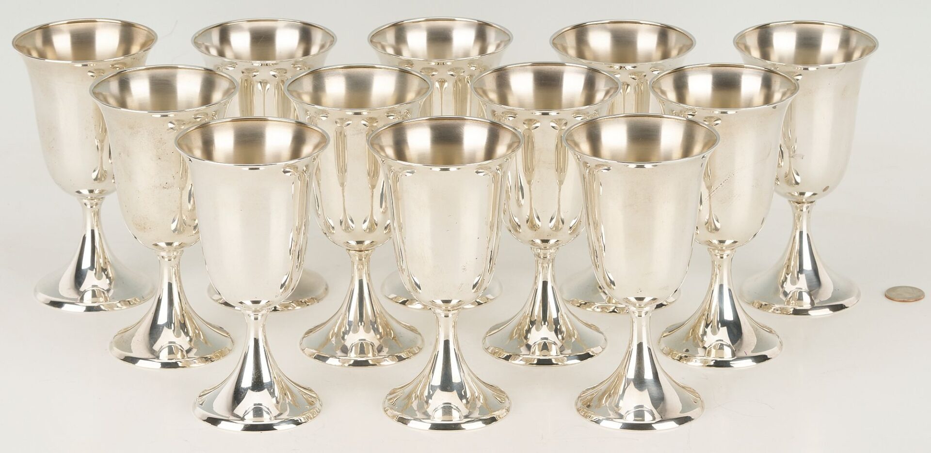 Lot 91: 12 F.B. Rogers Sterling Goblets