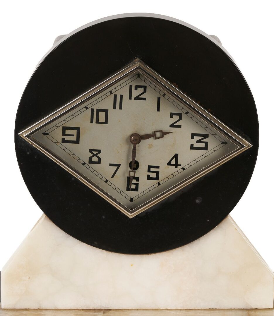 Lot 920: Large French Art Deco Figural Mantel Clock Set