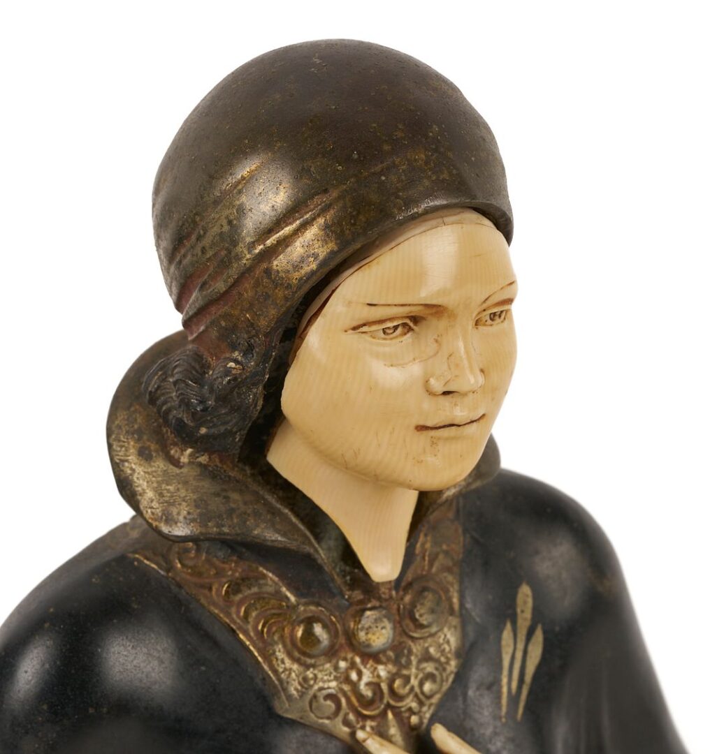 Lot 920: Large French Art Deco Figural Mantel Clock Set