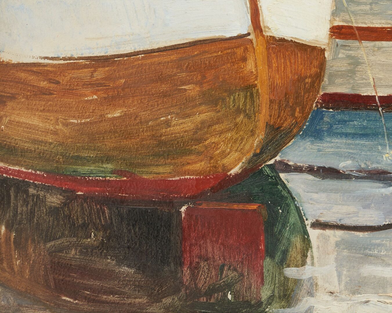 Lot 926: John Cook New England Watercolor Harbor Scene & Carl Von Hanno O/B, Harbor Scene