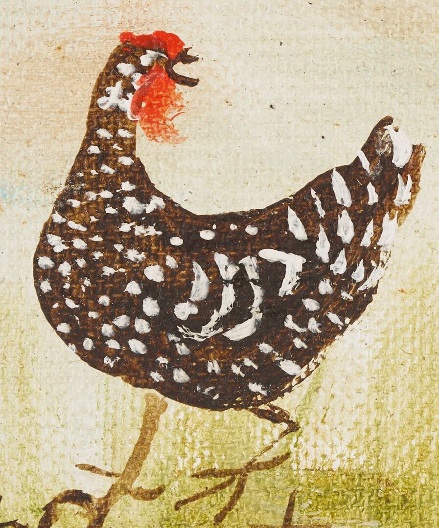 Lot 929: Pr. Peti Clements Chicken Paintings