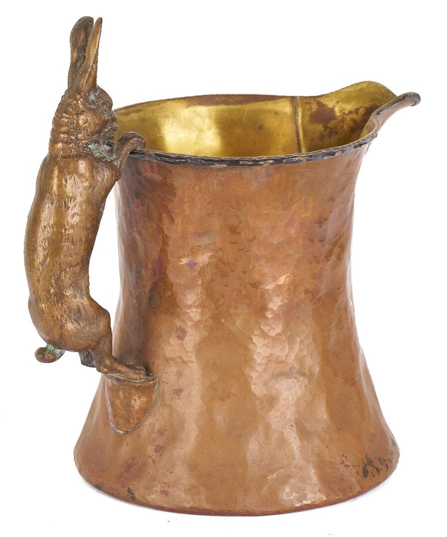 Lot 92: Attr. Joseph Heinrichs, Set of Copper Cups & Pitcher