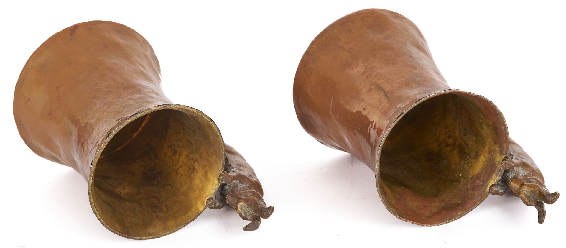 Lot 92: Attr. Joseph Heinrichs, Set of Copper Cups & Pitcher